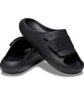 Crocs Man’ Black Slide Sandals with Adjustable Strap